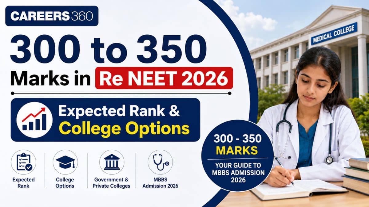 300 to 350 Marks in Re NEET 2026: Expected Rank, MBBS and BDS College Options